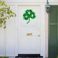 thumbnail image 4 of 16 St Patricks Day Wreath for Front Door Irish Lucky Green Tinsel Shamrock Wall Decoration Spring Artificial Wreath w Balls Bow, 4 of 5