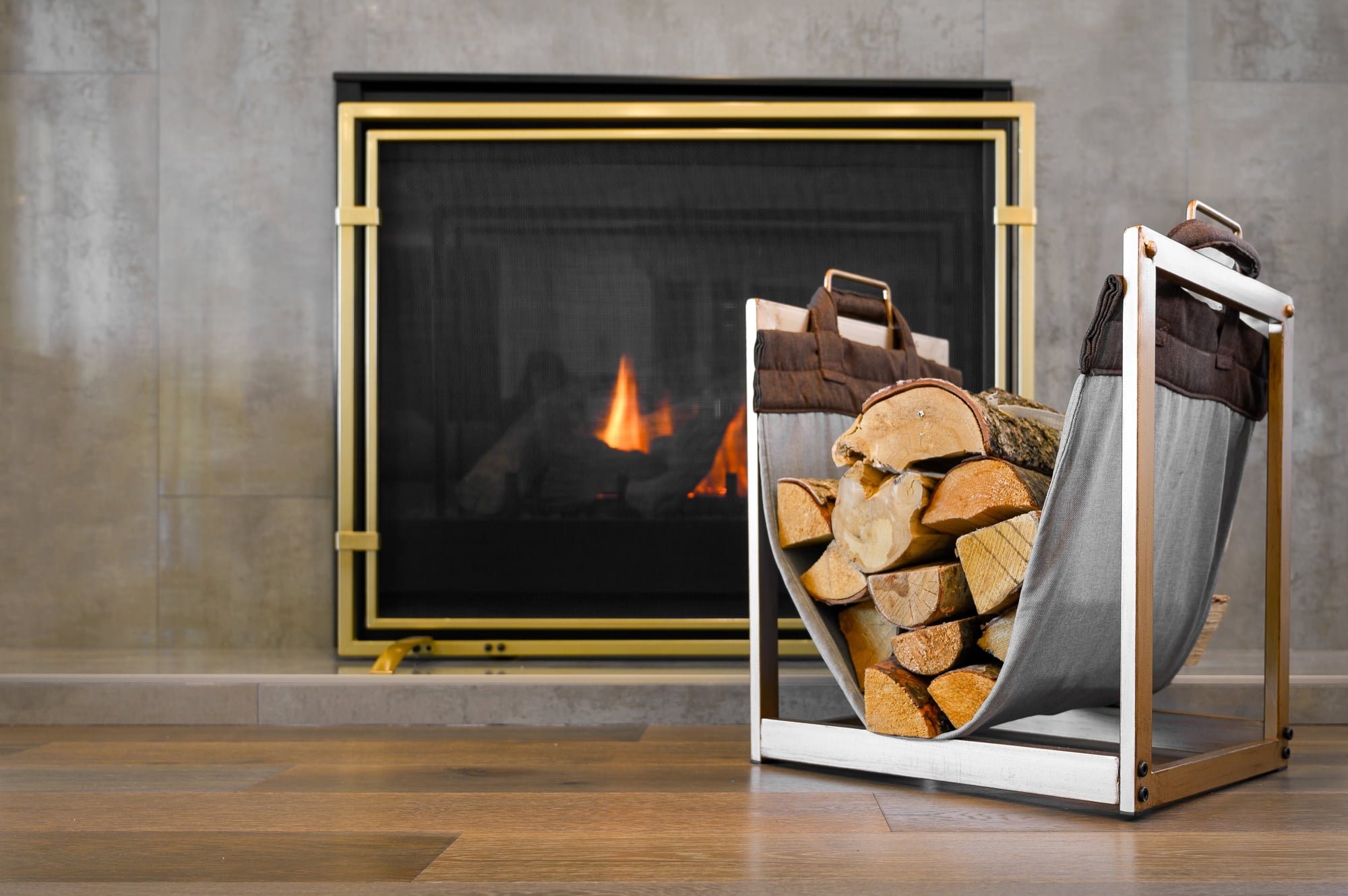 Barton Firewood Racks Fireplace Log Holder with Canvas Carrier for