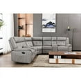 thumbnail image 5 of SIDA PU Leather Reclining Sectional Sofa Set , Grey,Dark Blue - 40.5*109.85*35.6 Blue, 5 of 5