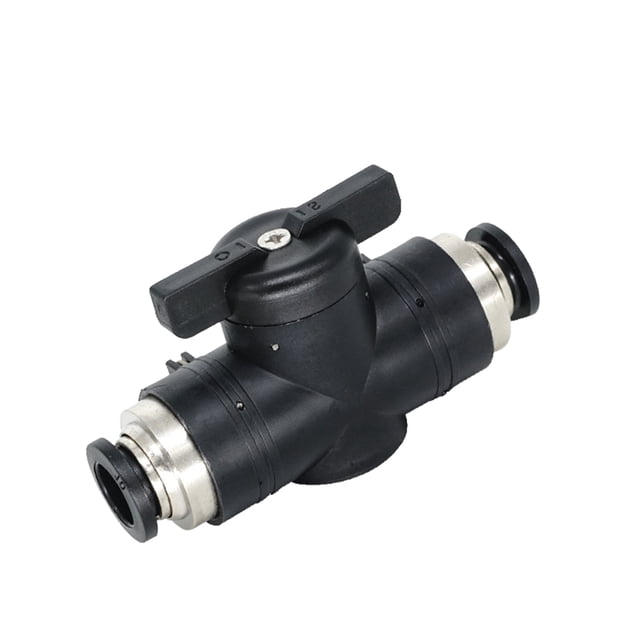 Conector de junta rápida de empuje práctico profesional, válvula de mano de buen sellado, válvula de bola Manual de resistencia a alta Accesorios para herramientas neumáticas Negro BUC-8(8mm) Scienceny TO009294-01