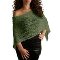 thumbnail image 5 of Fancifize Womens Sheer Poncho Tops Summer Off Shoulder Flounce Hem Mesh Shawl Beach Casual Cover Ups, 5 of 6