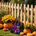 thumbnail image 5 of Witch Broom 39.3 Inch Led Light Up Halloween Decoration with Colorful Lights and Mesh Netting, 3-Piece Detachable Plastic Broomstick Prop for Spooky House Party Favors, 5 of 8