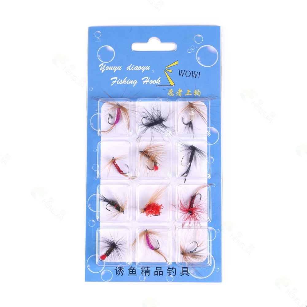 Fly Freshwater Artificial Bait With Case Strong Single Tying Colors For
