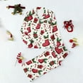 thumbnail image 2 of Chemises pour Femmes Ensemble de Mode Décontractée de Noël à Manches Longues Col Rabattu Haut Pantalon Ensemble de Pyjama, 2 of 8