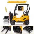 thumbnail image 4 of TROPOW Kids Cars Electric Ride On,12V Kids Ride on Forklift Car with Tent, Electric Ride On Construction Car with Remote Control, Liftable Fork and Pallet, 2 Speeds, Music, USB,Yellow, 4 of 7