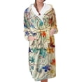 thumbnail image 1 of Women's Fleece Plush Robe Long Warm Plush Bathrobe Loungewear Jacket Printed Comfort Robe, 1 of 5