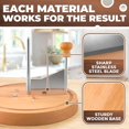 thumbnail image 2 of V TOWER Cheese Curler Slicer Stainless Steel Blade Wood Base 1 Pack, 2 of 9