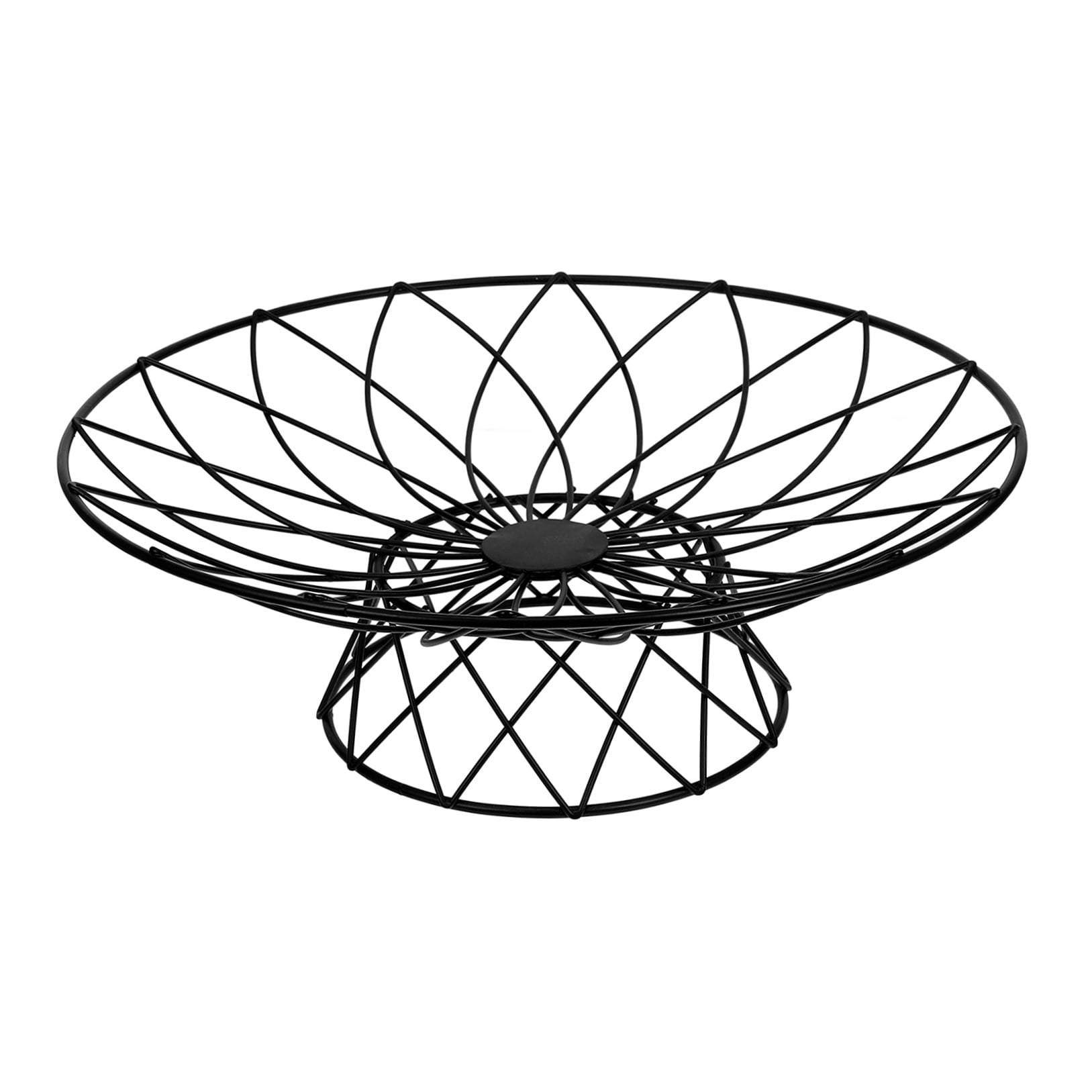 OUNONA Black Metal Wire Fruit Basket - Stylish Kitchen Counter Organizer for Fruits, Snacks, Office Supplies and Home Storage