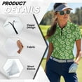 thumbnail image 5 of COEQINE Women 1/4 Zip Golf Shirts St. Patrick's Day Moisture Wicking Quick Dry Fit Golf Polo Shirt Lightweight Short Sleeve Sportswear White and Green Shamrock Print Quick Dry Fit Tennis Shirts, XS, 5 of 7