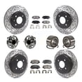 thumbnail image 1 of Transit Auto Front Rear Wheel Hub Bearings Assembly Coated Disc Brake Rotors and Semi-Metallic Pads Kit (10Pc) for Car Kia Rio - Left Right Side (Driver Passenger) KBB-115475, 1 of 10