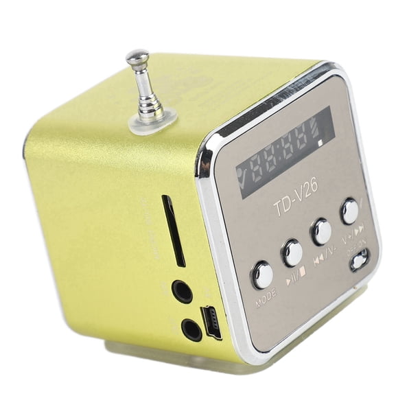 Mini altavoz reproductor de música portátil radio FM PC moda compatible con tarjeta TF y disco U verde