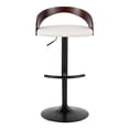 thumbnail image 6 of Grotto Adjustable Bar Stool, Black Bar Stools, Bar Chairs, Swivel Bar Stools, Bar Stools Set of 2, Bar Stools for Kitchen Counter (Cherry Wood, White), 6 of 10