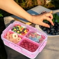 thumbnail image 6 of Coollooc Small Snack Box Container, Divided Serving Tray with Lid, 4 Compartment Snack Box Container for Candy, Fruits, Charcuterie, Travel & Parties, BPA-Free(Pink), 6 of 7