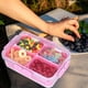 thumbnail image 4 of Caja Bento Fiambrera portátil de 4 compartimentos para almacenar alimentos, color rosa, ideal para acampar al aire libre, organizador de frutas y especias (1 unidad) JASKFLY, 4 of 7