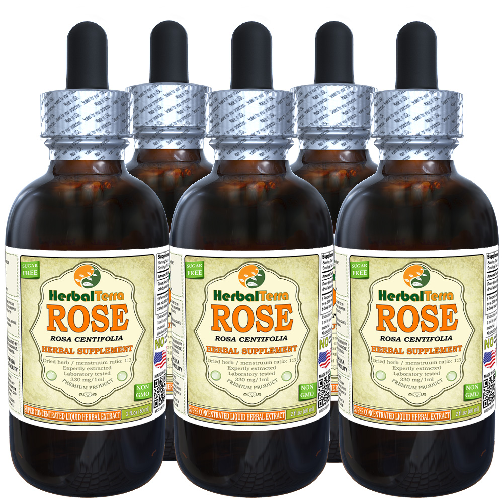 Rose (Rosa Centifolia) Tincture, Organic Dried Petals Liquid Extract