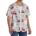 thumbnail image 2 of Uemuo Trains Pattern Cotton Linen Short Sleeve Shirts,Casual Lightweight Button Down Shirts,Vacation Beach Summer Tops-4X-Large, 2 of 7