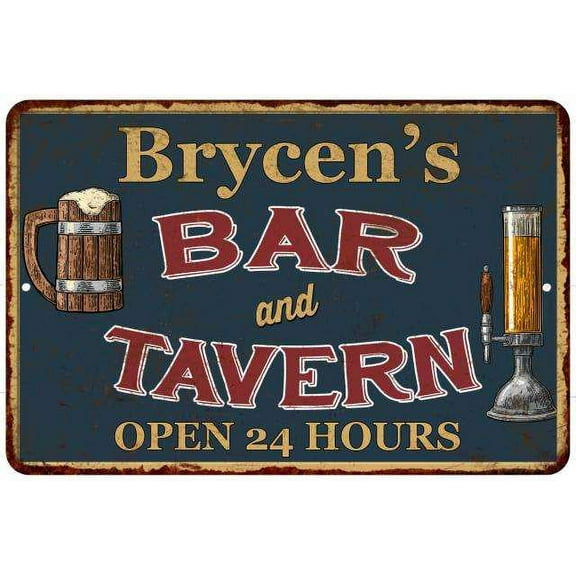 Brycen's Green Bar & Tavern Rustic Sign 8 x 12 Matte Finish Metal 108120047649