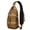 Camel-12, variant on Tiger Print Sling Backpack, Lightweight Crossbody Daypack with Roaring Bengal Face Art, Tribal Jungle Stripes Design, Anti-theft Travel Bag for Wild Lover, Students, City Walk, Gym Use