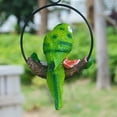 thumbnail image 4 of Happy Date Patio Home Garden Hanging  Macaw Parrot Perching on Branch in Metal Round Ring Figurine Sculpture Nature Lovers Tropical Bird Collectors Decor 7.28" H, 4 of 7