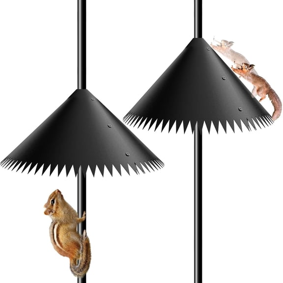 XIBUFE Squirrel Baffle for Bird Feeder Pole, Outdoor New Wrap Around Squirrel Baffle - 2 Pack (Black, 14 inch)