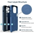 thumbnail image 6 of Liquid Silicone Case for iPhone 13 Pro Max, [Camera Protection] [Anti Fingerprint] [Wireless Charging] 4 Layer Phone Case Protective Cover, Built-in Microfiber Case Cover, 6.7", Dark Blue, 6 of 15