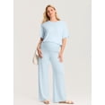 thumbnail image 5 of Delimira Modal Cotton Maternity Lounge Pants 28.5" Maternity Summer Wide Leg Pants, 5 of 5