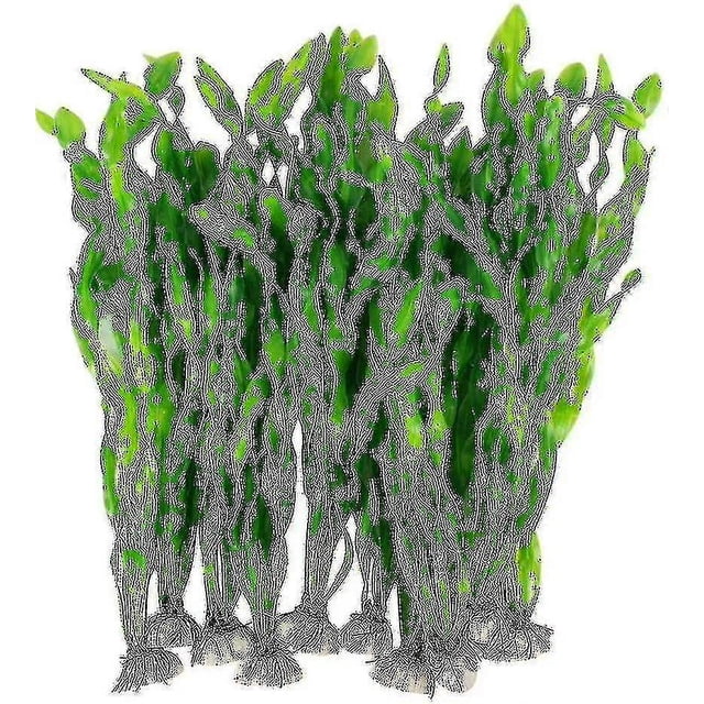 Artificial Seaweed Water Plants For Aquarium, Plastic Fish Tank Plant Decorations 10pcs (green)
