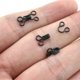 thumbnail image 1 of Zhuge Ganchos y ojales de costura para cierres de sujetadores, cierres fijos para vestidos, reemplazo de cremalleras, material de cobre, sin óxido, 0,6 pulgadas, 40 pares, color negro, 1 of 5