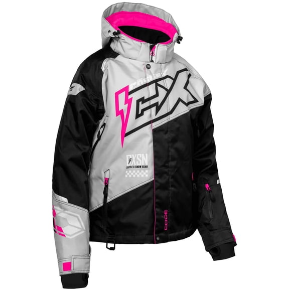 Castle X Code G5 Womens Snow Jacket Silver/Black/Pink Glow LG