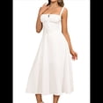 thumbnail image 2 of Vestido Midi con Corsé, Aberturas Fluidas y Cordones para Mujer, Vestido Informal de Verano de Corte A para Fiesta de Té. S, 2 of 8