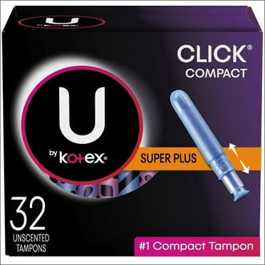 Click Compact Tampons, Super Plus Absorbency, Unscented - 32.0 Ea (Pack of 4)