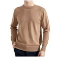thumbnail image 4 of Afdoent Men's Crewneck Sweater Winter Long Sleeve Solid Color Casual Business Pullover Knit Top Sweater For Men, 4 of 4