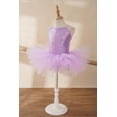 thumbnail image 6 of Yartina Girls Sequined Ballet Dance Dress Tutu Skirted Leotard Princess Dress Purple 2-3, 6 of 7