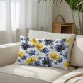 thumbnail image 3 of Blue Yellow Flower Queen Size Pillow Cover, Pillowcase Protectors with Zipper, Breathable Decorative Throw Pillow Case Cover, Retro Country French Daisy Floral Pillow Shams for Couch Sofa 20x30Inch, 3 of 8