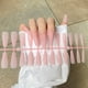 thumbnail image 5 of Jumpingount Uñas postizas mate para niñas, manicura corta DIY, parche de cobertura completa desmontable, uñas artificiales de Color sólido Arte de uñas Rosa transparente TJP1170-Y3-B1, 5 of 6