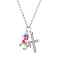 thumbnail image 2 of Delight Jewelry Resin Bright Paint Pony Everlasting Love Engraved Cross Zoey Necklace, 28", 2 of 4