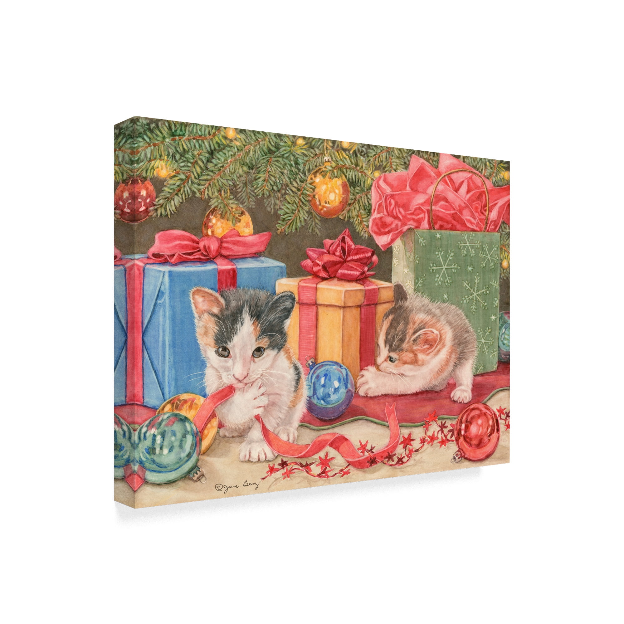 Trademark Fine Art 'Santas Helpers Cats' Canvas Art by Jan Benz