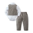 thumbnail image 5 of Latnnut Infant Boy Toddler Newborn Clothes 0-24M Outfit Dress Shirt Vest Bowtie Pants Formal 4pcs, 5 of 7
