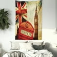 thumbnail image 4 of London Decor Wall Hanging Tapestry, Famous Telephone Booth and the Big Ben in England Street View Symbols of Town Retro Print, Bedroom Living Room Dorm Accessories, 40 X 60 Inches, by Ambesonne, 4 of 5