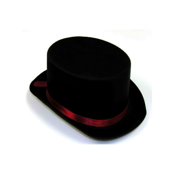 Black Top Hat w/Red Band - Walmart.com