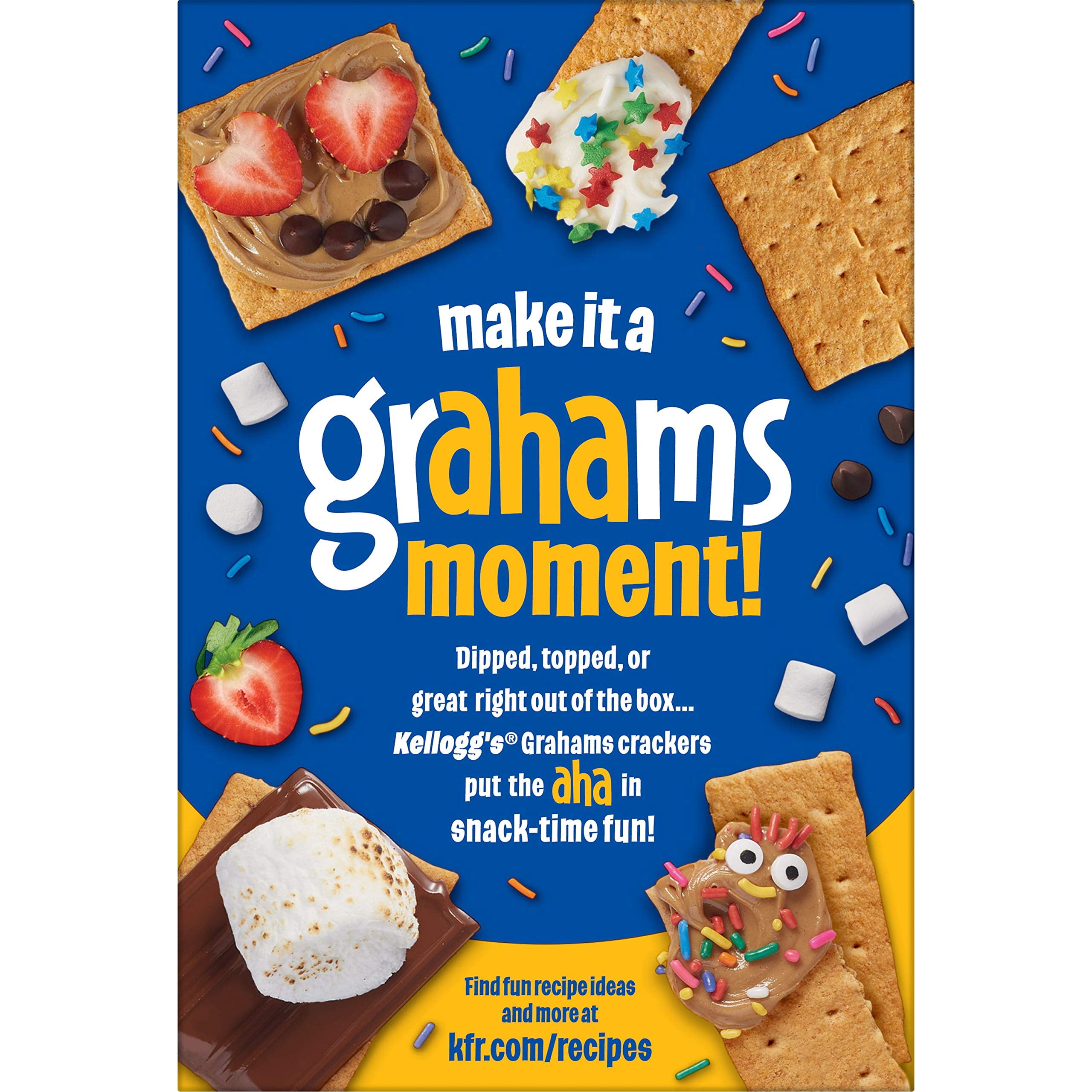 Kellogg's Grahams Crackers, Easy OIF8&nbsp;Snacks, Bulk Pantry Staples, Original, 45oz Case (3 Boxes)