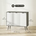 thumbnail image 3 of HOMCOM 36" Sideboard, Buffet Cabinet with Adjustable Shelves, Grey, 3 of 10