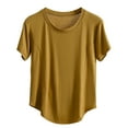 thumbnail image 1 of Timegard Hauts d'Été pour Femmes Col Rond Manches Courtes Vêtements de Maison Amples Confortables Pyjamas Décontractés Chemises Hauts, 1 of 3