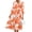 Orange, variant on Bohemian Style Women Three Quarter Floral Print Lapel Button Down Long Maxi Dress