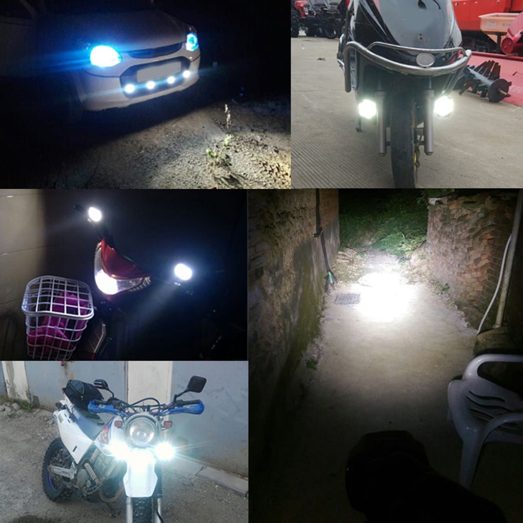 fgyhty 2pcs Set Moto Externe Spot LED 6 LED 8W 1000lm 6500K Remplacement Light Kit Haut Brightenss 
