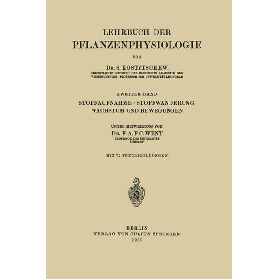 Stoffaufnahme - Stoffwanderung Wachstum Und Bewegungen, (Paperback)