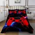 thumbnail image 1 of Erosebridal Video Gamer Coverlet Set King,Abstract Lightning Bedding Set,Teens Bedroom Decor,Ultra Soft,3 Pieces, 1 of 5