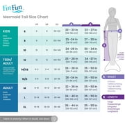 Fin Fun Mermaidens - Mermaid Swimming Tails with Monofin for Adults, Adult M Size, Tidal Teal, 2 Pcs