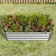 thumbnail image 6 of Galvanized Metal Raised Garden Bed For Vegetables, 4x2x1FT Rectangle Outdoor Planter Box, Multi-purpose Backyard Patio Planter Raised Beds For Flowers, Fruits, 6 of 9