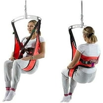 AMQTSLM Hoyer Lift Sling,Commode Patient Lift Slings Medical Transfer Sling for Patients Shower Bath,200-500lb capacity,Lift Sling for Elderly Bariatric, Red